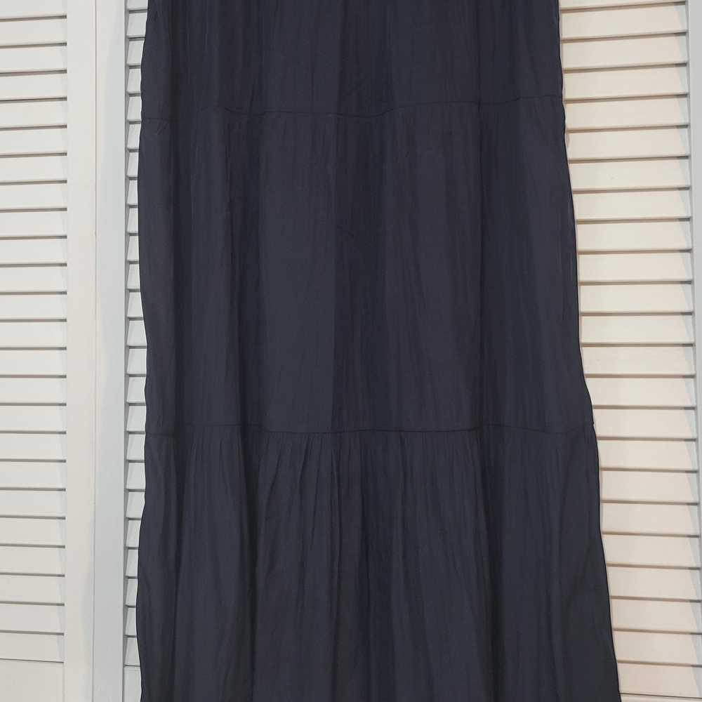 J. Jill Navy Tiered Maxi Skirt